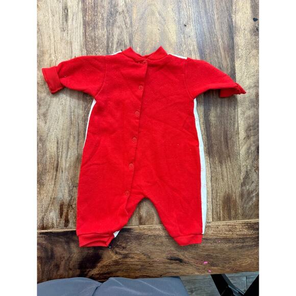 Vintage Santa Mouse Red Printed Christmas pajama outfit Size 3 Months - Picture 5 of 5